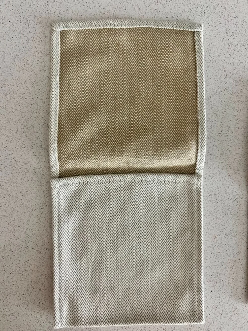 Authentic Hermès Dust Pouch Set Beige Herringbone Cotton Le Duc Logo Jewelry bag